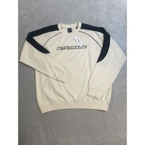 Urban Outfitters iets frans... Panel‎ Sweatshirt Mens S Ivory Cotton Long Sleeve
